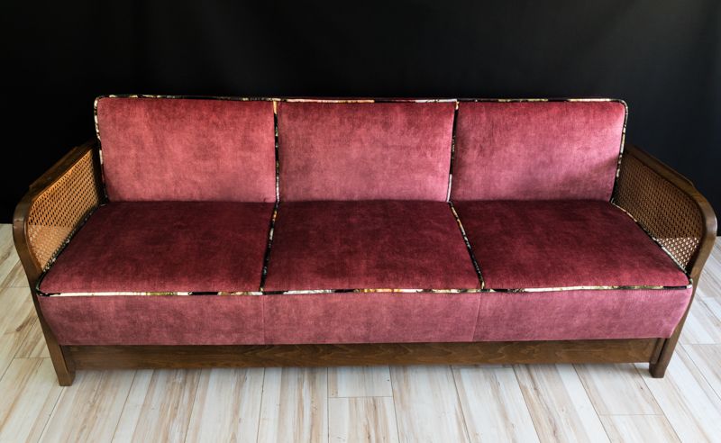 Midcentury Klappsofa, fertig gepolstert
