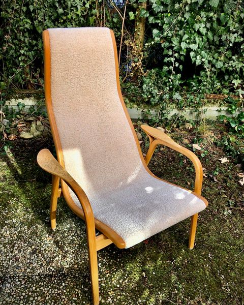 Lamino Chair mit veganem Schaffellbezug, fertig gepolstert